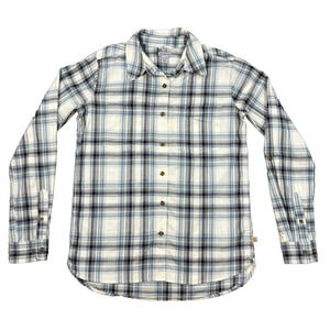 Carhartt Women’s Blue Plaid Button Up Shirt Size XS Double Pen Holder Pocket